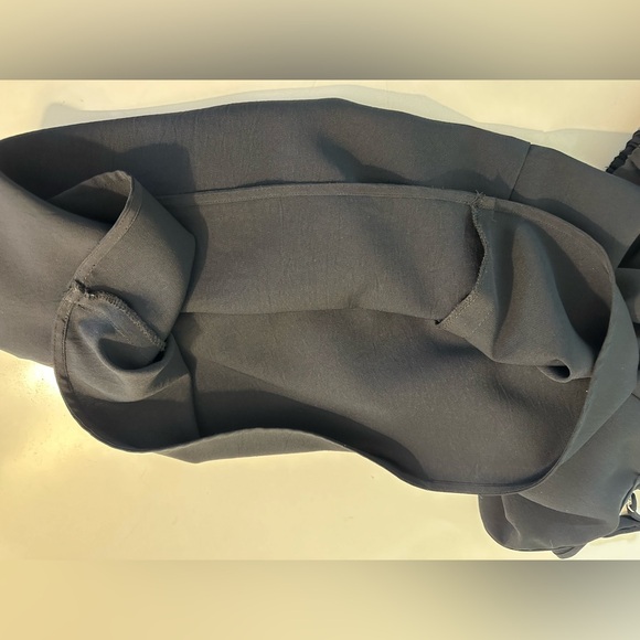 TIBI Suspender Dress Black Twill Mini Open Shoulder Straps Adjustable City Chic - Picture 8 of 15